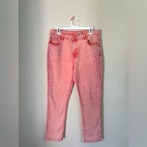 Vintage Diane Gilman Pink Embellished High Rise Jeans Women’s Size 12